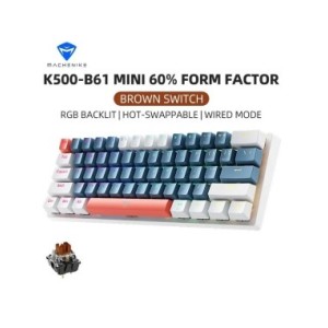 Machenike K500-B61 Mini Teclado Mecánico 60 Factor de Forma 61Teclas Teclado Gaming Con Cable Tecla Completa Retroiluminación R