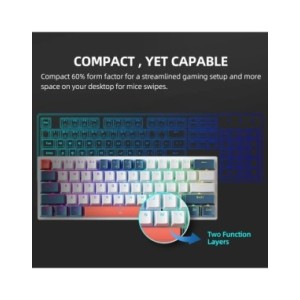 Machenike K500-B61 Mini Teclado Mecánico 60 Factor de Forma 61Teclas Teclado Gaming Con Cable Tecla Completa Retroiluminación R