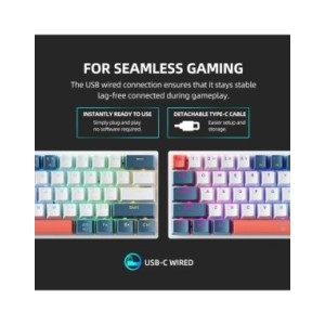 Machenike K500-B61 Mini Teclado Mecánico 60 Factor de Forma 61Teclas Teclado Gaming Con Cable Tecla Completa Retroiluminación R