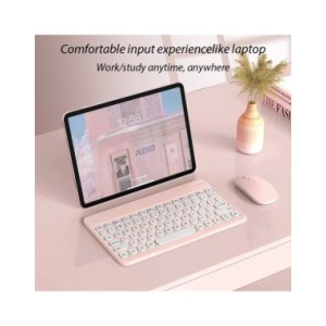 Español Teclado y ratón Bluetooth para iOS, Android, sistema Windows, tableta portátil recargable, iPad MatePad, teléfono celula