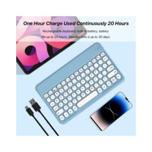 Español Teclado y ratón Bluetooth para iOS, Android, sistema Windows, tableta portátil recargable, iPad MatePad, teléfono celula