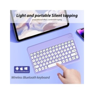 Español Teclado y ratón Bluetooth para iOS, Android, sistema Windows, tableta portátil recargable, iPad MatePad, teléfono celula