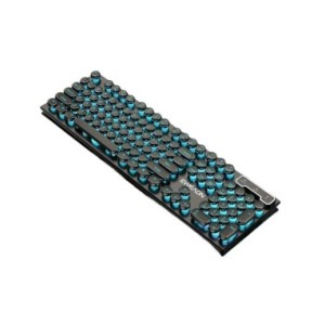 Teclado con cable para ordenador, dispositivo de escritura redondo, Retro, USB, Plug Play, tamaño completo, para ordenador portá