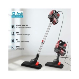 INSE-aspiradoras I5 con cable, aspiradora de mano con potente succión de 18Kpa, Motor de 600W, palo 4 en 1, para el hogar, alfom