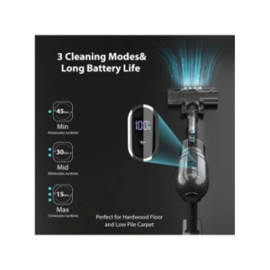 PRETTYCARE P1 Pro Aspiradora sin cable, potente aspiradora de varilla de 30 Kpa con motor sin escobillas, pantalla táctil LED, 4