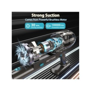 PRETTYCARE P1 Pro Aspiradora sin cable, potente aspiradora de varilla de 30 Kpa con motor sin escobillas, pantalla táctil LED, 4