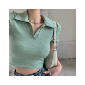 Camiseta informal Lisa a la moda para mujer, jersey de Polo de manga corta, camisetas ajustadas, Top de punto suave que combina 