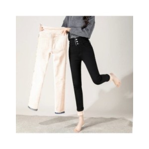 Pantalones vaqueros de cintura alta para mujer, Jeans clásicos de terciopelo de felpa, elásticos, gruesos, cálidos y delgados, c