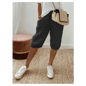 Pantalones cortos elásticos con bolsillo para mujer, Shorts deportivos de algodón, Color sólido, moda informal, para playa, vera