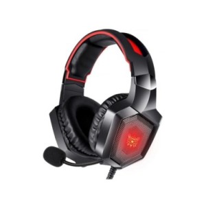 Auriculares LED con cable para juegos, audífonos sobre la oreja con micrófono, sonido envolvente, para PC, ordenador portátil, P