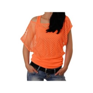 Camiseta de malla de rejilla para mujer, camisa Sexy con hombros descubiertos, Tops de manga corta de Color sólido, blusas calad