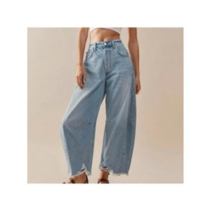 Pantalones vaqueros holgados de pierna ancha para mujer, pantalones vaqueros holgados con dobladillo recortado, ropa de diario Y