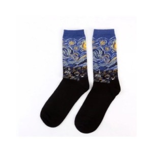 Noche Estrellada Otoño Invierno Retro mujer personalidad arte Van Gogh Mural mundo famoso pintura calcetines masculinos aceite d