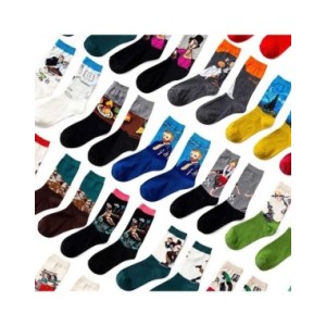 Noche Estrellada Otoño Invierno Retro mujer personalidad arte Van Gogh Mural mundo famoso pintura calcetines masculinos aceite d