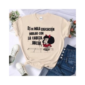 Mafalda top de verano para mujer, Camisetas estampadas de cómic, ropa harajuku de diseñador para mujer