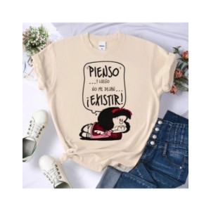 Mafalda top de verano para mujer, Camisetas estampadas de cómic, ropa harajuku de diseñador para mujer
