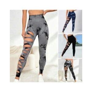 Leggings ahuecados Tie Dye para mujer, pantalones deportivos para Fitness, ropa deportiva Sexy de cintura alta, mallas Push Up p