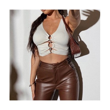 Tops cortos Y2K para mujer, ropa Sexy de verano, Bodycon, camiseta sin mangas, camisetas para chica, ropa de discoteca, camisola