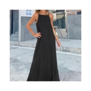 Vestido largo con tirantes para mujer, hasta el tobillo traje elegante, silueta de línea a, diseño sin hombros, suave, estilo de