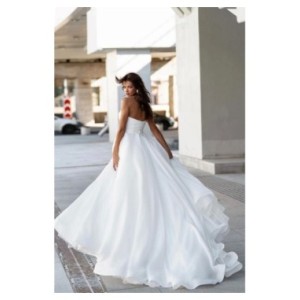 Vestidos de novia Vintage con cuello de perla, Túnica plisada Simple, elegante de satén, sin hombros, línea A, sin mangas, 2024